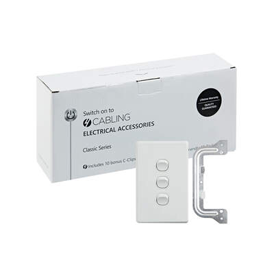 Classic 3 Gang Switch- 10 Pack with 10 FREE C-Clips
