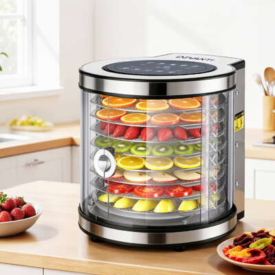 8-Tray Food Dehydrator Stainless Steel Auto-Rotate 10 Programs 700W