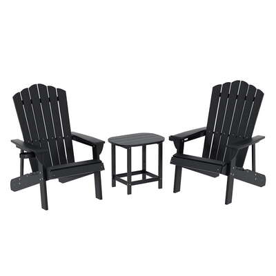  Outdoor Table and Chairs Beach Chair Sun Lounge Patio Furniture Garden Black