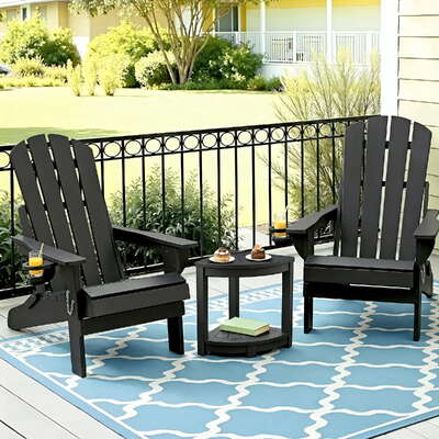 Adirondack Chair Table Set HDPE Folding Outdoor | EXTG