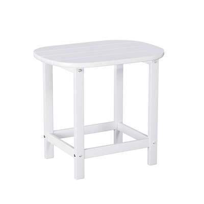 Outdoor Coffee Side Table HDPE Desk Patio Furniture Camping Garden White