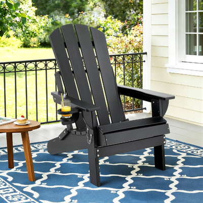 Folding Adirondack Chair HDPE Outdoor Patio | EXTG