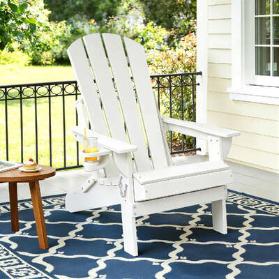 Folding Adirondack Chair HDPE Outdoor Patio | EXTG