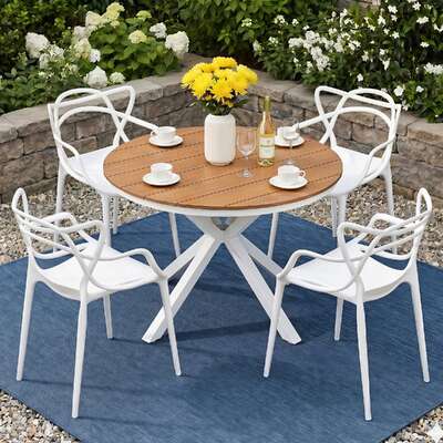 5 Piece Outdoor Dining Set Table Chairs | EXTG