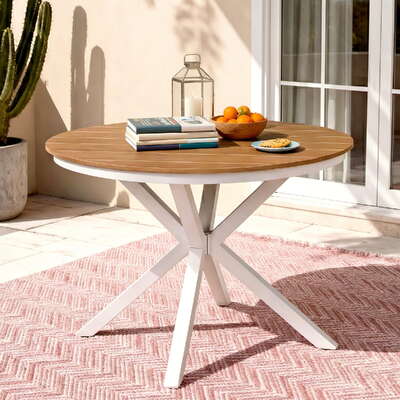 Outdoor Dining Table 108CM Aluminum Frame WPC Top Desk Patio Furniture Premium Quality Design Luxury Collection Versat