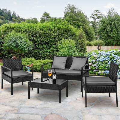 Wicker Lounge Setting Patio Furniture