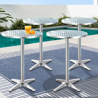 4pcs Adjustable Aluminium Outdoor round Bar Table