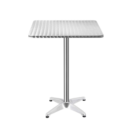 Aluminium Adjustable Square Bar Table - Silver