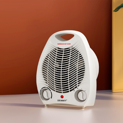 Devanti Portable Room Heater - Electric Fan Heater for Office, Hot & Cool Wind, 2000W
