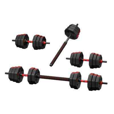 40kg Adjustable Dumbbell Barbell Set Weight Plates - Home Workout