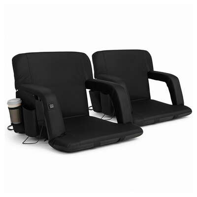 2X Floor Lounge Sofa Bed with Heated Cushions and Armrest Design