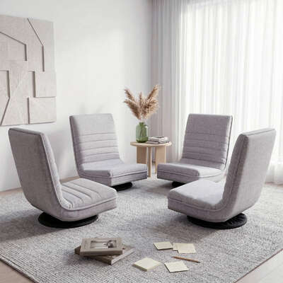 Swivel Floor Chair 360° Foldable Lounge Seat 4 Pack | EXTG