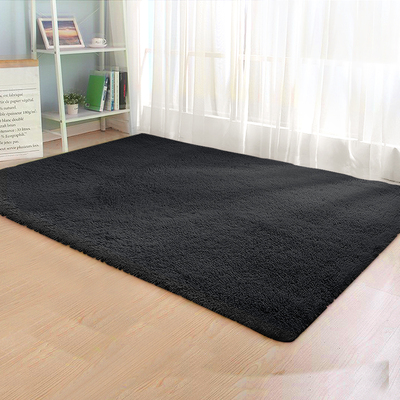  Floor Rugs Ultra Soft Shaggy Rug Large 200x230cm Carpet Mat Area Black