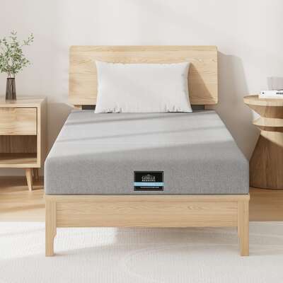 King Single 15cm Cool Gel Memory Foam Mattress Charcoal 7-Zone Washable Bamboo Cover