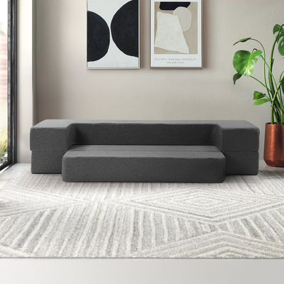 Foldable Mattress Folding Foam Sofa Bed Chair Grey