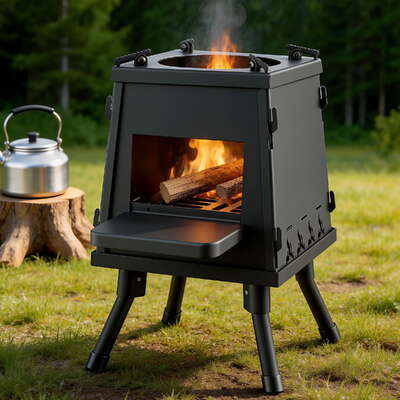 Fire Pit BBQ Portable Outdoor Fireplace Metal Camping Stove for Boiling Water, BBQ, Picnics