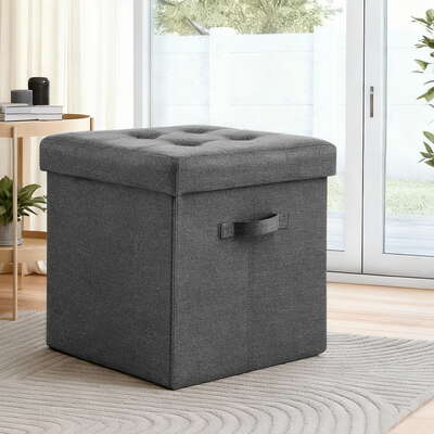 Storage Ottoman Foldable Foot Stool With Lid
