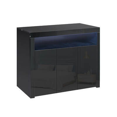Modern Sideboard Cabinet Storage Furniture - Black