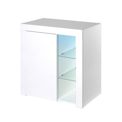 High Gloss Sideboard Cabinet Storage LED White