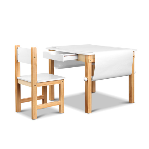 Kids Art Table and Chair Set Study Children Furniture Desk Drawer Storage