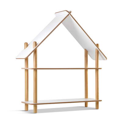 Wooden Cabin Kids Bookcase Display Shelf Childrens Bookshelf Organizer