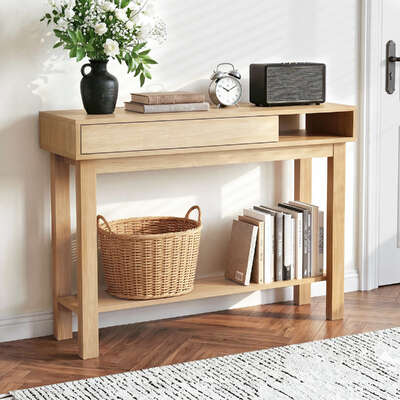 Console Table Hallway Entryway Drawer Shelf 100cm | EXTG