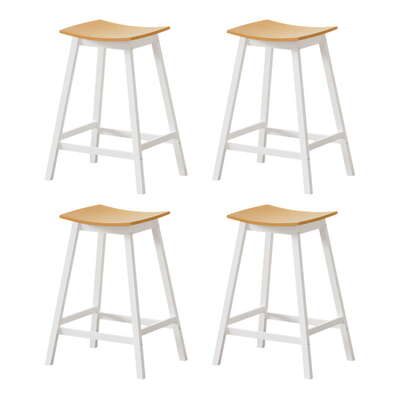 4X Bar Stools Wooden Chairs Oak