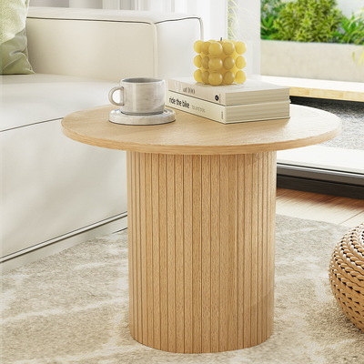 Coffee Table Round Fluted Base