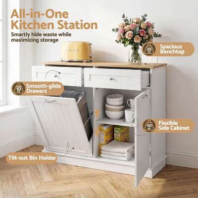 Buffet Sideboard Cabinet Bin Holder Storage | EXTG