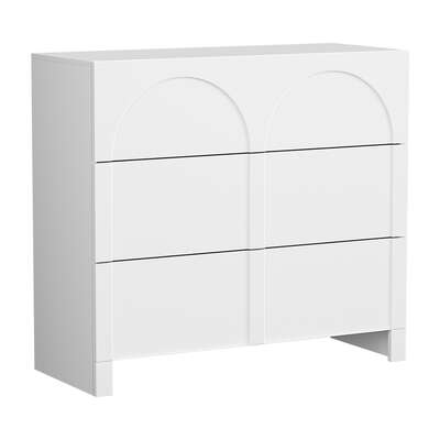Chest of 6 Drawers Lowboy Cabinet White
