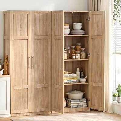 Buffet Sideboard Cabinet Set of 2 Pine 180cm | EXTG