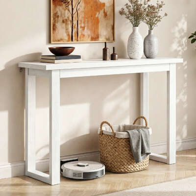 Console Table 110cm Modern Entryway Hall Table White