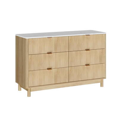 Chest of Drawers 6 Drawer Dresser Table With Storage Pine Finish