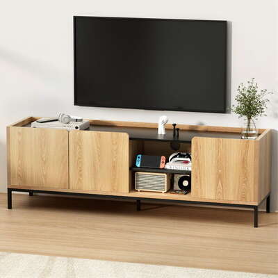 TV Unit Entertainment Unit Storage Cabinet Shelf 160cm Pine - Elegant