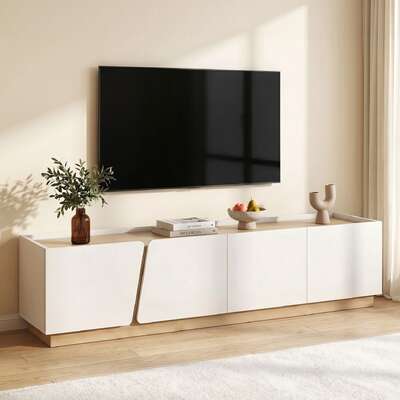 180cm TV Unit Storage Cabinet White Pine | EXTG