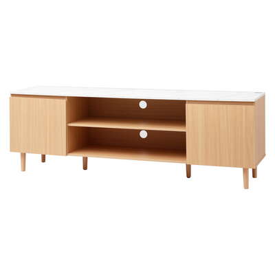 TV Cabinet Entertainment Unit Stand 180CM Pine White