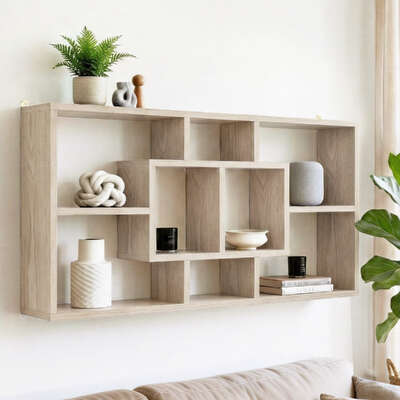 Floating Wall Shelf Bookshelf Wooden Storage Display Unit