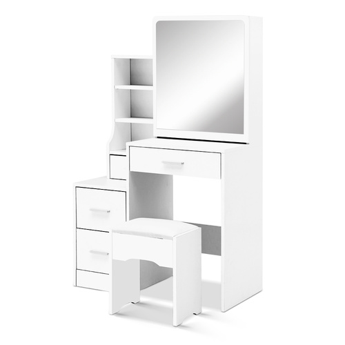 Dressing Table Stool Mirror Jewellery Cabinet Drawer White