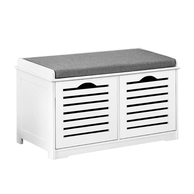Shoe Cabinet Bench Storage Rack White Caye