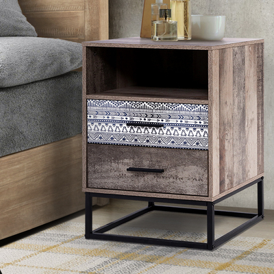 Bedside Tables Drawers Side Table Wood Nightstand Storage Cabinet Unit