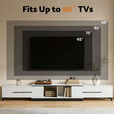 Extendable TV Cabinet Entertainment Unit White | EXTG