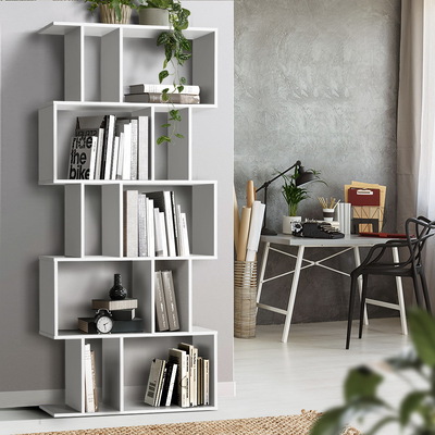 White 5-Tier Bookshelf | Display Shelf, CD Cabinet & Bookcase Stand | Efficient Storage