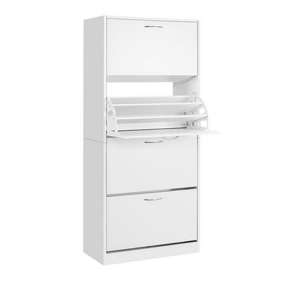 Shoe Rack Shoes Storage Cabinet 60 Pairs 4 Doors - White