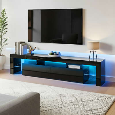 Artiss Entertainment Unit TV Cabinet LED 189cm Black Elo