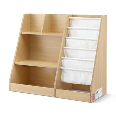 Kids Bookshelf Wood Bookcase Children Storage Rack Display Shelves Holder