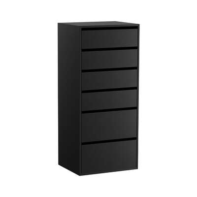 6 Chest of Drawers Dresser Tallboy Black  Modern Storage Cabinet