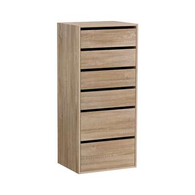 Tallboy Pine 6 Chest of Drawers Wooden Dresser, Elegant Storage Cabinet