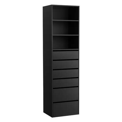 6 Chest of Drawers Tallboy Cabinet Black  Spacious Modern Storage