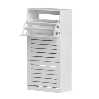 Shoe Cabinet Storage Drawer 45 Pairs White - Sleek Modern Design