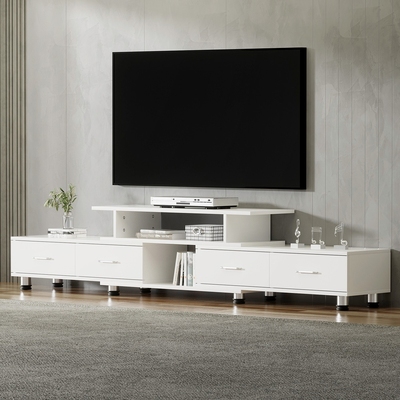 Wooden Stand TV Cabinet 160CM To 220CM White